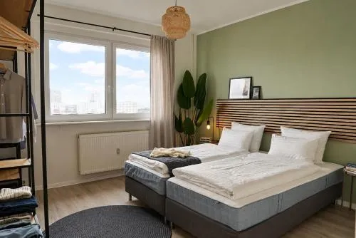 Gemütliches Apartment mit tollem Ausblick, Boxspringbetten, vollausgestatteter Küche, TV, Wlan in Halle an der Saale, Deutschland