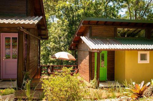 Cabana Cristal Amarte perto Templo Budista com vista in Tres Koroas