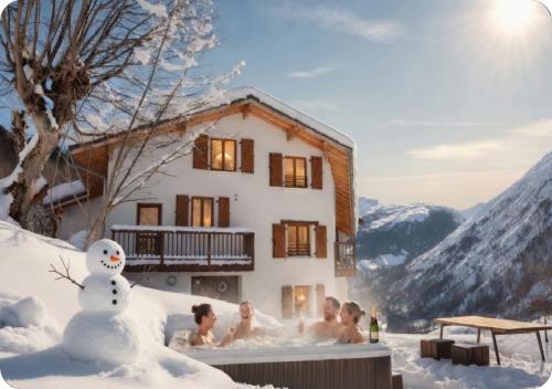 Chalet Broski - Spacious Chalet with Hot Tub, Sauna & BBQ gîte à louer Planvillard