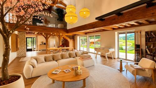 Вітальня, Villa Azura avec vue sur le Mâconnais - Piscine privée (Villa Azura avec vue sur le Maconnais - Piscine privee) in Берзе-ла-Віль
