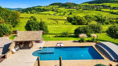 Вид, Villa Azura avec vue sur le Mâconnais - Piscine privée (Villa Azura avec vue sur le Maconnais - Piscine privee) in Берзе-ла-Віль