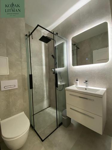 浴室, Apartmán KOZAK LITMAN (Apartman KOZAK LITMAN) in 上魯日巴希