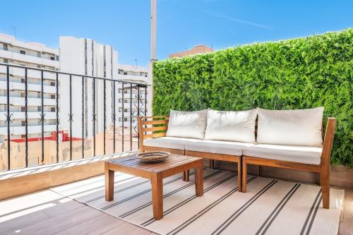 Balcony/terrace, Top floor sea view apartment Fuengirola REMS in Palma-Palmilla