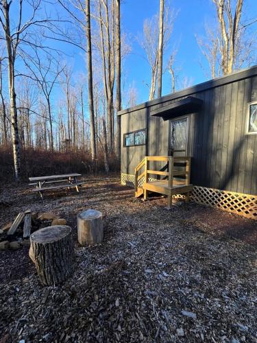 Dogwood: Modern Woodland Studio Pod Tiny Home with Private 300-Acre Forest near Quakertown Pennsylva in Quakertown (Pennsylvania)