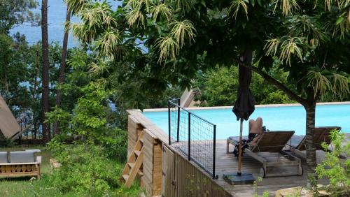 Peldbaseins, Amaraxe Ecoglamping in Miñortos