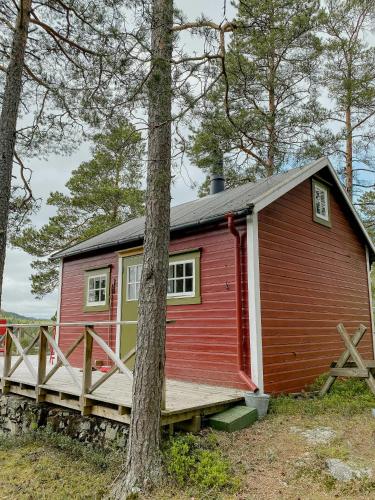 Exterior view, Traditional 60S Cabin By Langasdammen Lake in Levanger