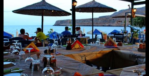 Restaurant, Coral Front Beach in Itanos