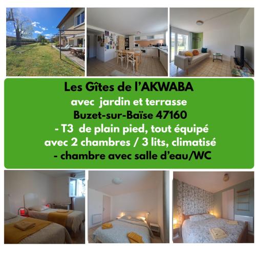 Gites de l'AKWABA hebergements T2 et T3 et 1 chambre a la nuitee cliquez sur voir les disponibilites - Ambrus