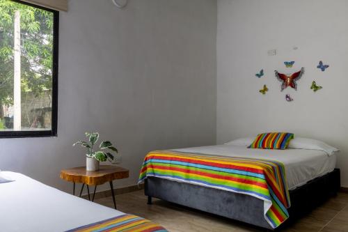 1 double bed, 1 twin bed