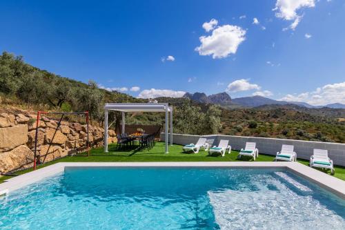 Balkons/terase, Retiro campestre - Piscina privada - Vistas - BBQ - 12 invitados - 4 dorm - Parking gratis in Riogordo