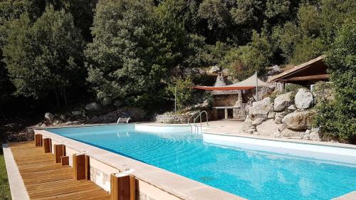 Large quiet stone house with pool in Saint-Andre-de-Bueges