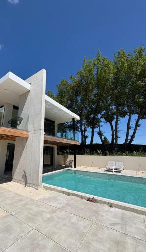 Peldbaseins, Villa Loka-Ecrin contemporain adult only avec piscine in Sauzet (Rhone-Alpes)