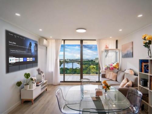 Spacious 3BR Waterfront Apt Pool Gym Free Parking – khách sạn tại Sân bay Sydney