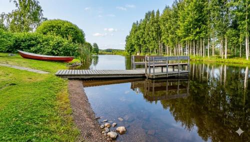 . Countryside riverside cabin for both winter and summer