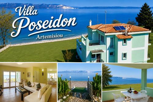 Luxury Beachfront Villa Poseidon Artemisiou Παραθαλάσσια Βίλα στην βόρεια Εύβοια για φιλοξενία 9 ατόμων gîte à louer Goúvai