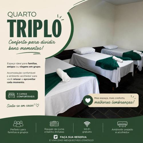 3 twin beds