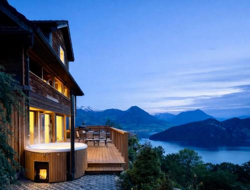 A szálláshely kívülről, A&Y Holzhaus Chalet Vitznau Whirlpool Rigi in Vitznau
