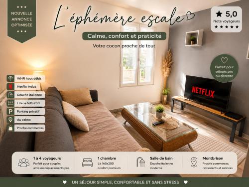 ''L' ephemere escale'' appartement calme avec parking gratuit sur place - Pralong