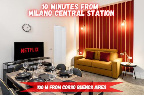 8 Min walk from the station and Corso Buenos Aires