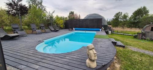 Bazén, Glamping nad stawem Namiot Boho in Leczna