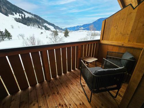 Penthouse Studio I mit Balkon und Ausblick in Vorfusch
