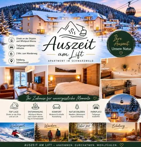 FeWo Auszeit am Lift I Direkt an der Skipiste I Whirlpool-Wanne I Tiefgaragenstellplatz I 2min zum Wanderweg in Feldberg Schwarzwald, Deutschland