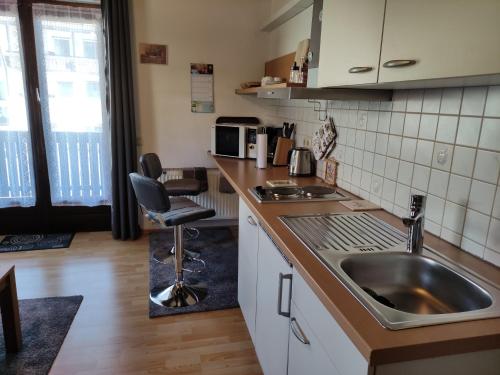 Konyha, Apartment mit Seeblick - Hopfen am See in Hopfen Am See