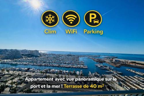 Magifique T3 vue panoramique grande terrasse parking clim wifi