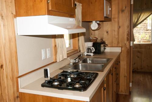 Cozinha, Medina Lake Camping Resort Cabin 7 in Lakehills (TX)