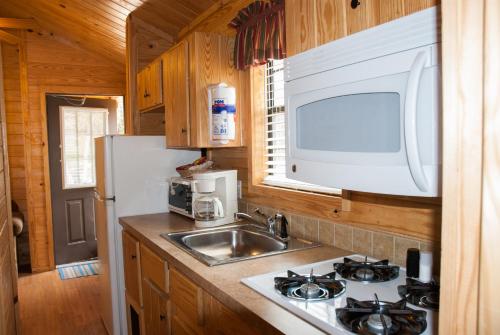 Cozinha, Medina Lake Camping Resort Cabin 3 in Lakehills (TX)