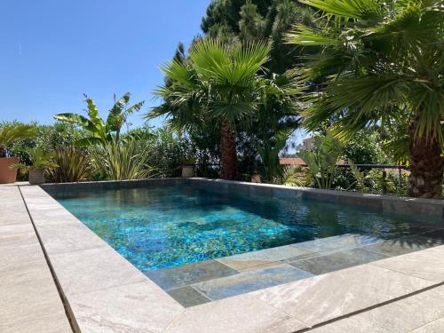Swimming pool, House with pool and sea view in Nice in Ventabrun