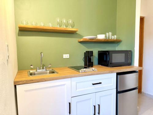 Konyha, Beachside 1BR Apt - Balcony & Pool in Loiza