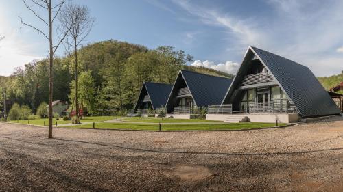 A-Frame Cabins & Private Jacuzzi in Tinăud