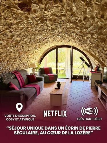 "La Voute" - Netflix WiFi - Cheminée & Jardin - Séjour en Lozère