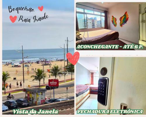 Pé na Areia Vista para o Mar e Wi-Fi Rápido Boqueirão Praia Grande – khách sạn tại Boqueirão
