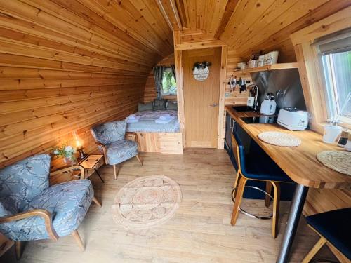 Mountain View Cabin with Private Hot Tub Snowdonia in Pen-y-bryn