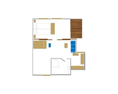 1 double bed