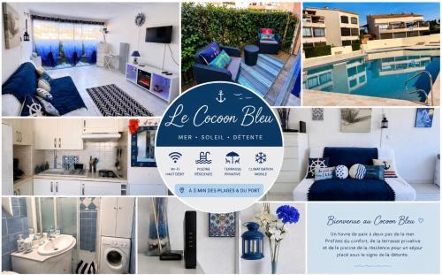 Le Cocon Bleu, piscine parking 2 personnes