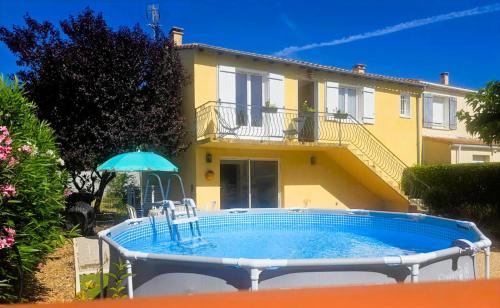Le Balcon de Cournon, piscine, jardin, clim à 15 min de plages - Location saisonnière - Cournonterral