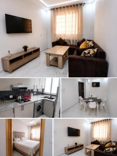 jaettu olohuone/TV alue, Appartement Sun of Saïdia (Appartement Sun of Saidia) in Saidia