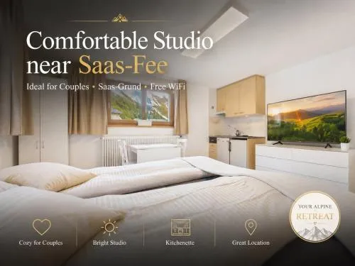 Comfortable studio near Saas-Fee ideal for couples in Saas-Grund, Schweiz