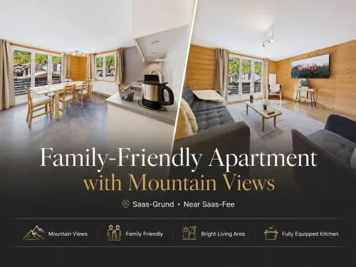 Family-friendly apartment with mountain views in Saas-Grund, Schweiz