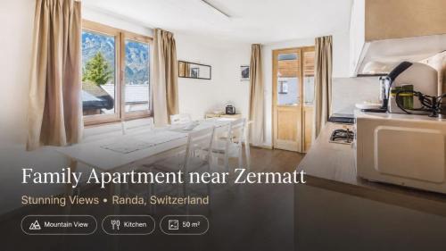 Family Apartment near Zermatt with Stunning Views