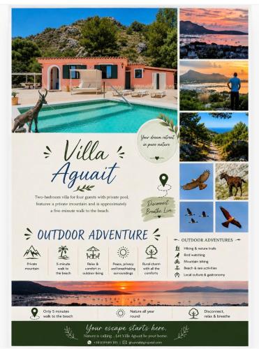 AGUAIT II - VILLA WITH PRIVATE MOUNTAIN PATH-BEACH APPROX 5 MIN WALKING BEACH,property belong Puerto Pollensa Villas and apartments