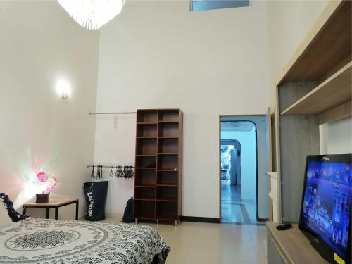 Habitación con chimenea