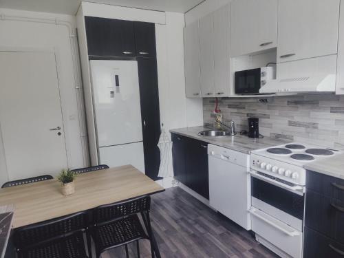 Küche, Cozy 1BR Apt in Sotkamo - Peaceful Forest Views in Sotkamo