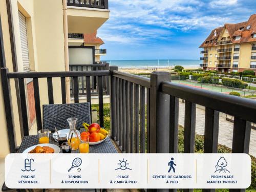 Vue mer balcon piscine à 2 pas de la plage Cabourg