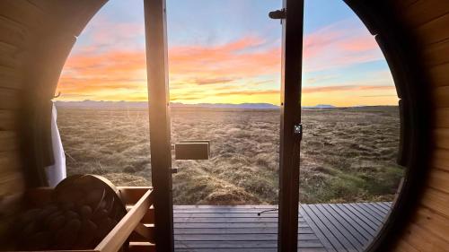 Sauna, Tiny Glass lodge in Hveragerdi