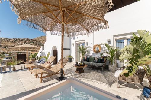 Balcony/terrace, Mythodea Luxury Villa Ι Sunset Horizon & Jacuzzi in Agkidia