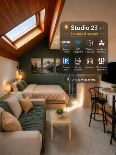 Cosy studio Albertville parking gratuit
